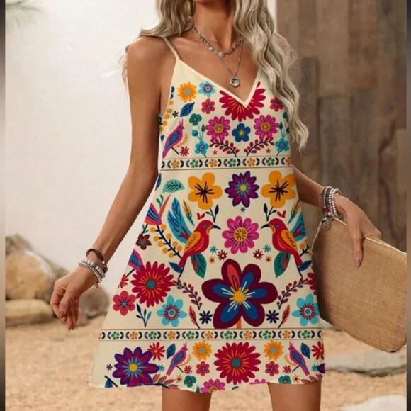 Floral Multicolor Summer Dress - Picture 3 of 6